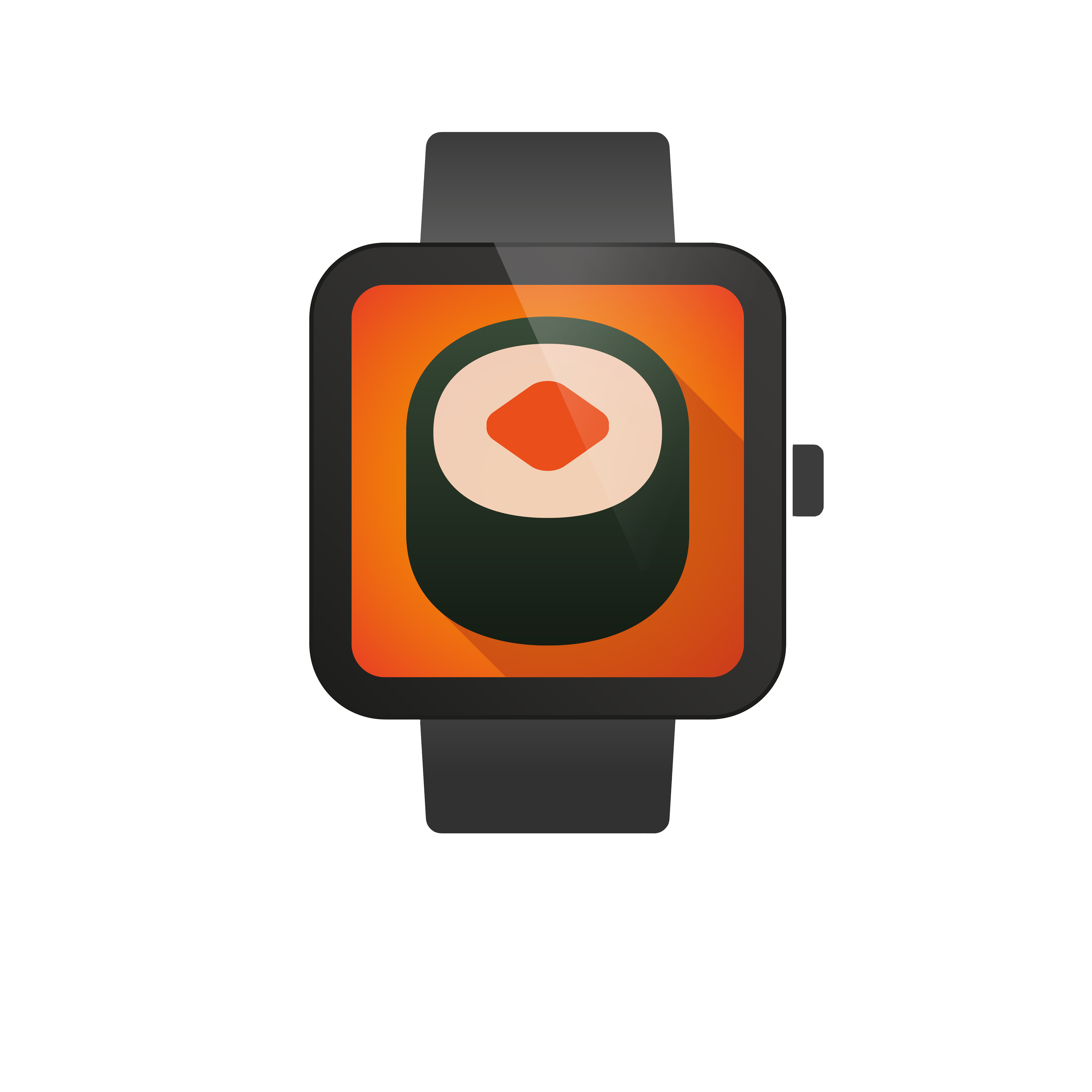 Smart watch icon with a sushi