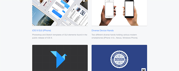 A collection of free resources made by designers at Facebook.