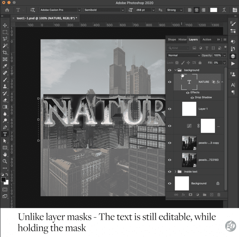 2 Ways Mask with Text in Photoshop - From Beginner to Advanced Levels ...