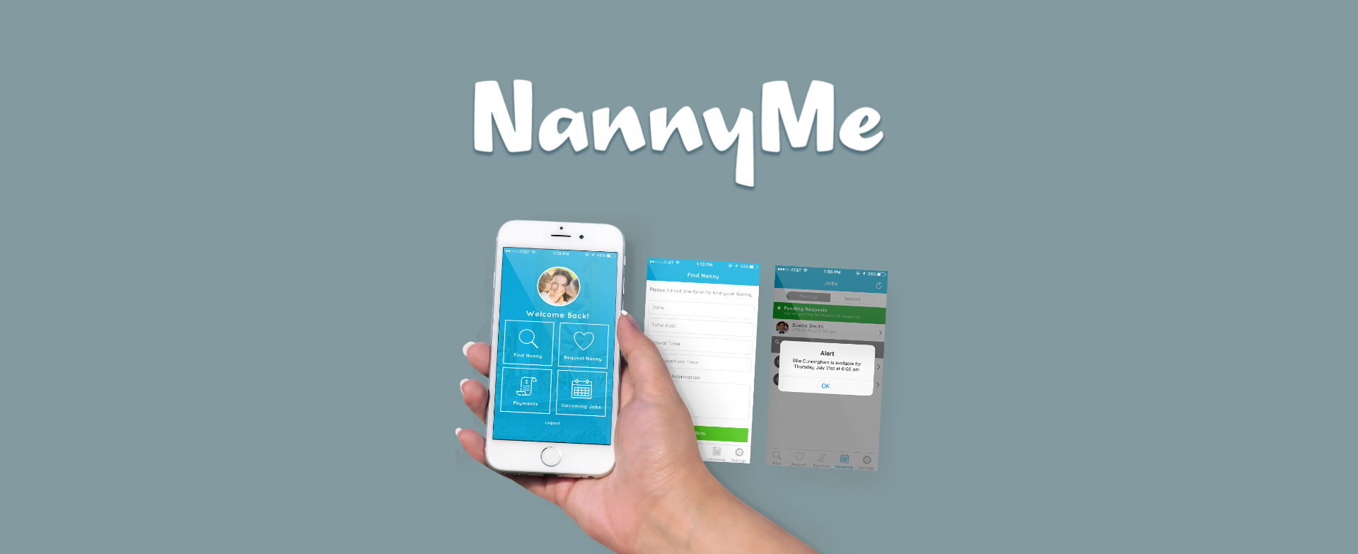 Nanny Me App render with background