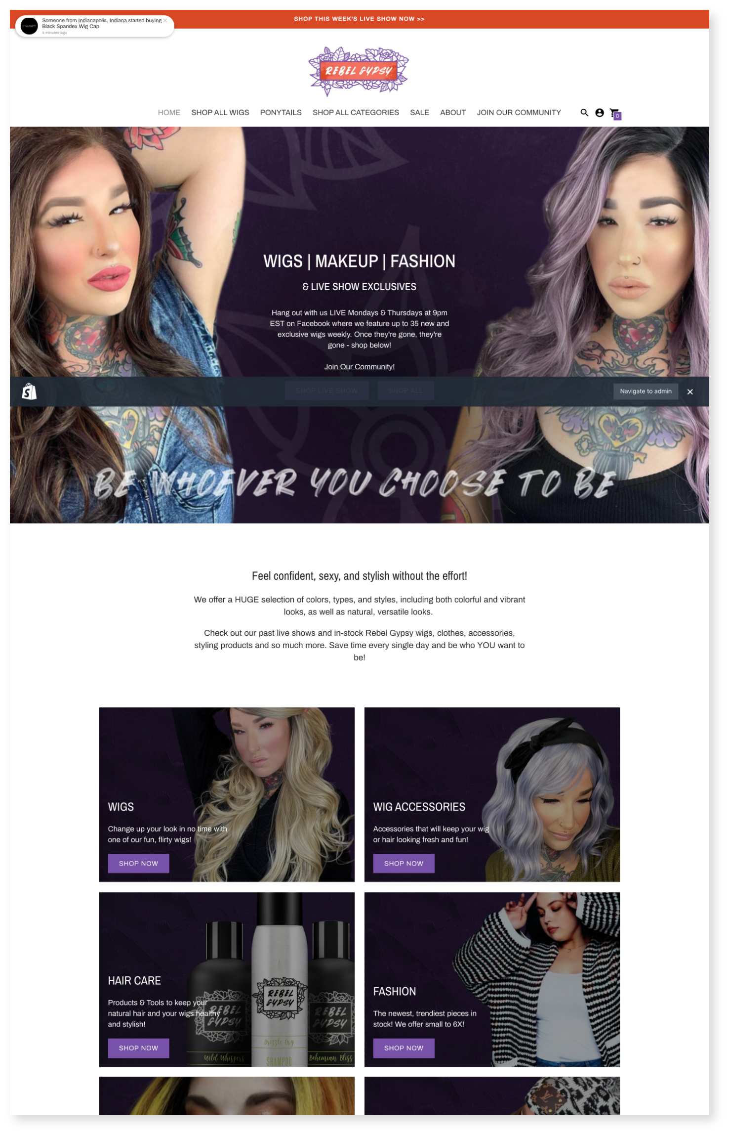 Rebel Gypsy Website Page