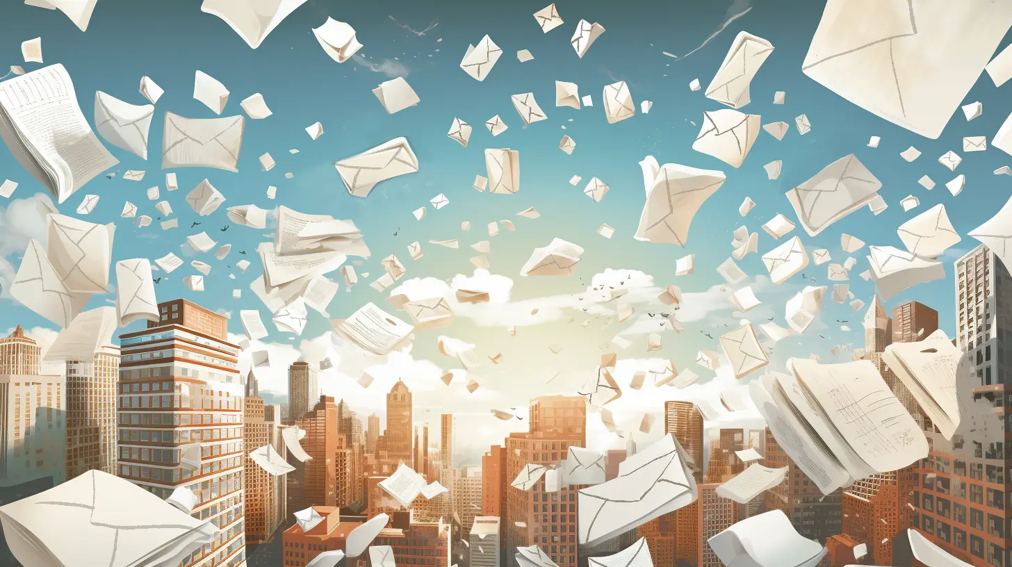 Emails flying through the air depicting deliverability